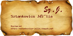 Sztankovics Júlia névjegykártya