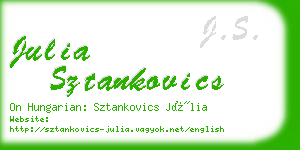 julia sztankovics business card